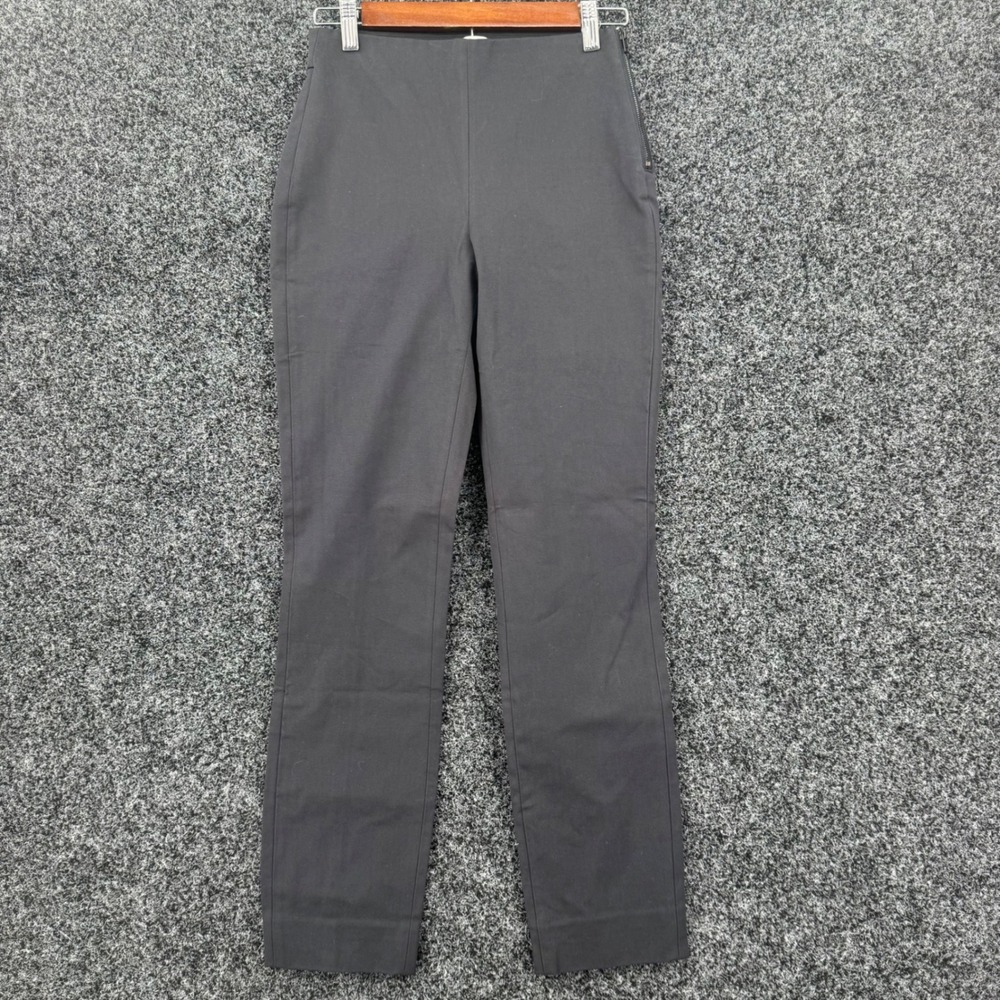 Everlane Womens Side Zip Stretch Cotton Slim Leg Pants Charcoal Gray Size 0